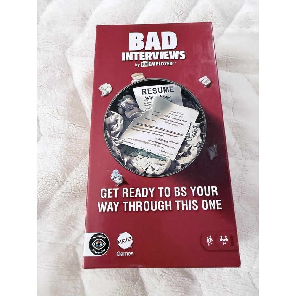 Bad Interviews by Funemployed Party Game for Adults and Game Night Mattel